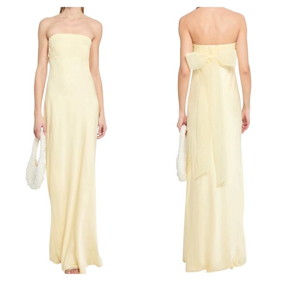 Few Moda x Sara Walker Maureen Strapless Gown Dress Yellow Size 12 NWT - Picture 1 of 8